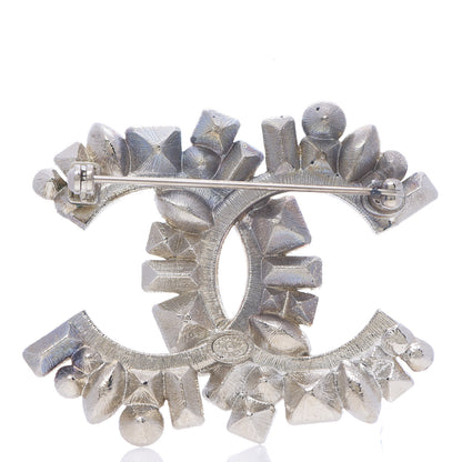 Chanel Baguette Crystal CC Brooch Black Silver 2 of 3