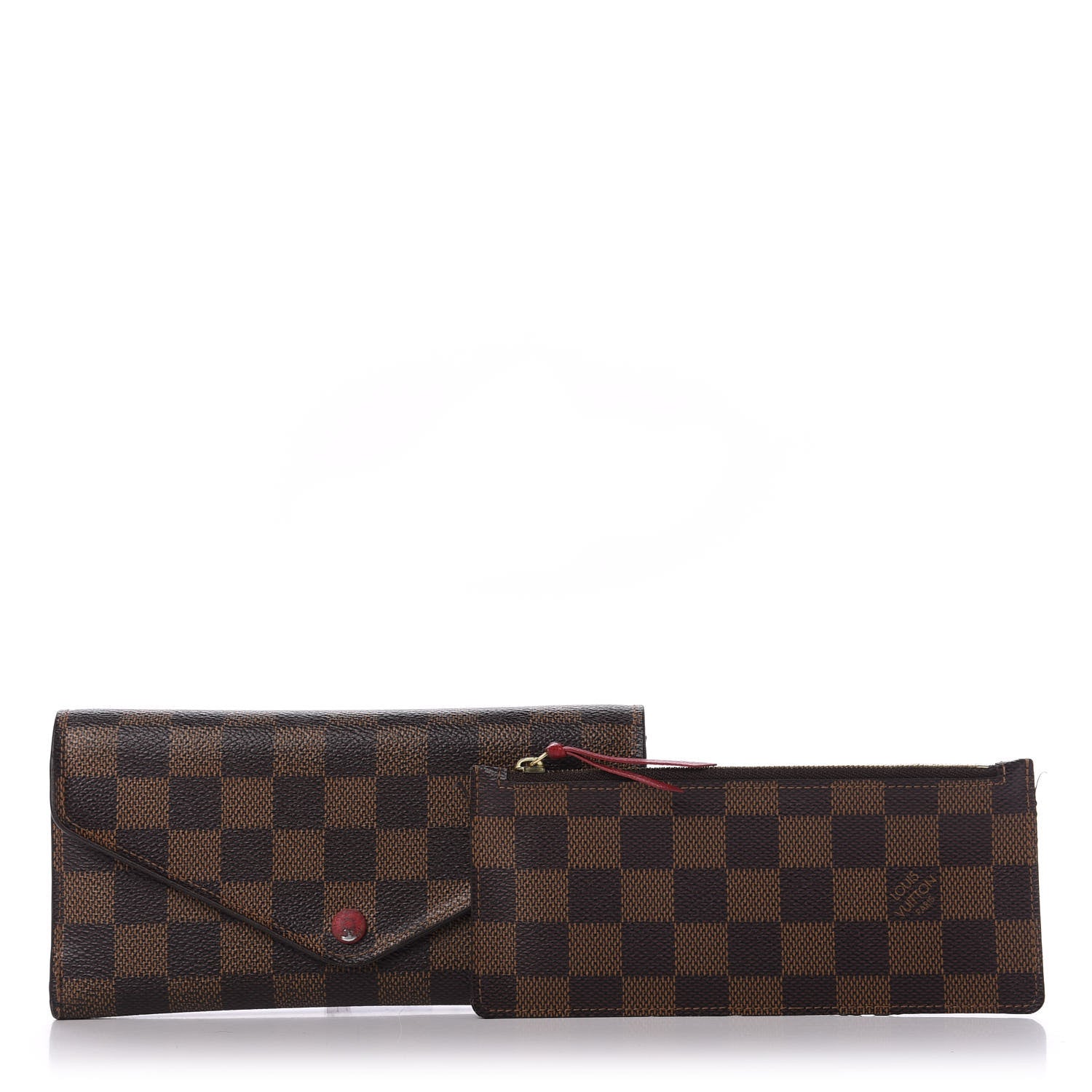 Louis Vuitton Damier Ebene Josephine Wallet Red 2 of 13
