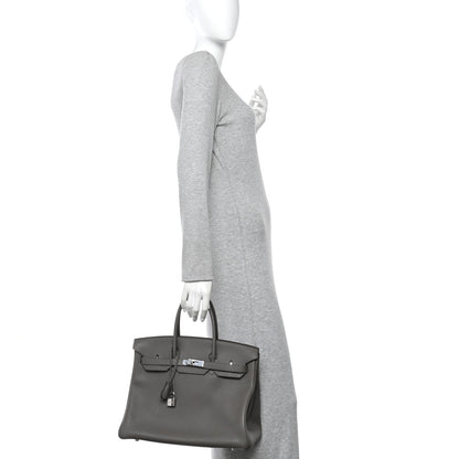 Hermes Taurillon Clemence Birkin 35 Etain 2 of 10