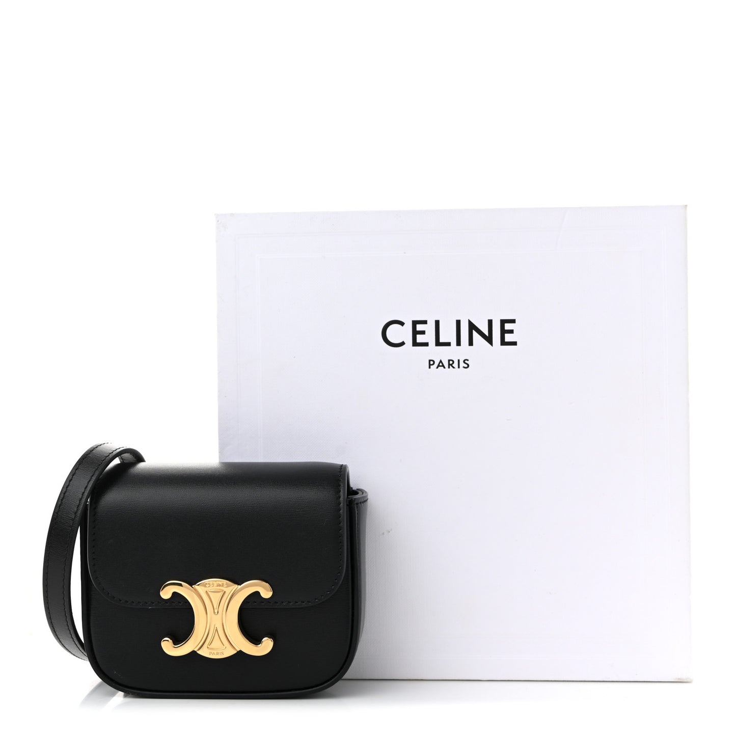 Shiny Calfskin Mini Triomphe Black