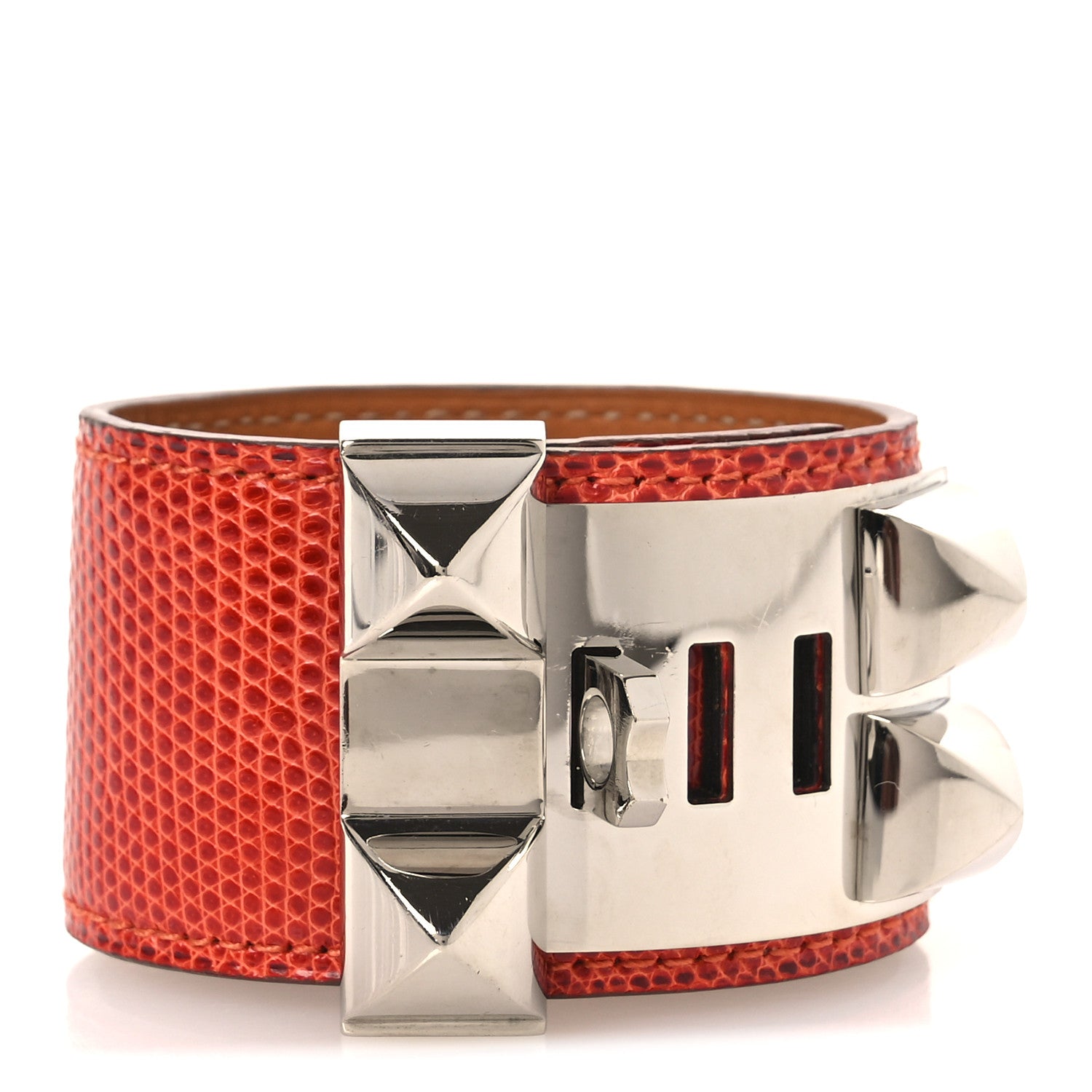 Hermes Lizard Collier De Chien CDC Bracelet Sanguine 1 of 8