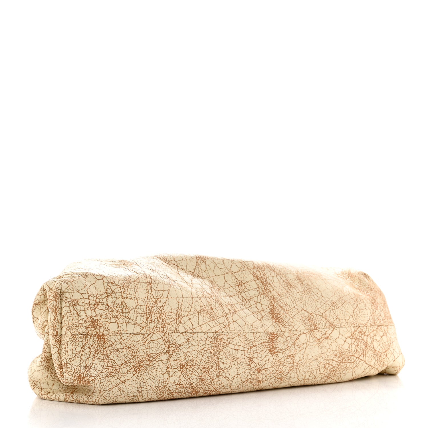 Bottega Veneta Crackled Calfskin The Pouch Oversized Clutch Zabaione 4 of 7