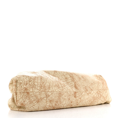Bottega Veneta Crackled Calfskin The Pouch Oversized Clutch Zabaione 4 of 7
