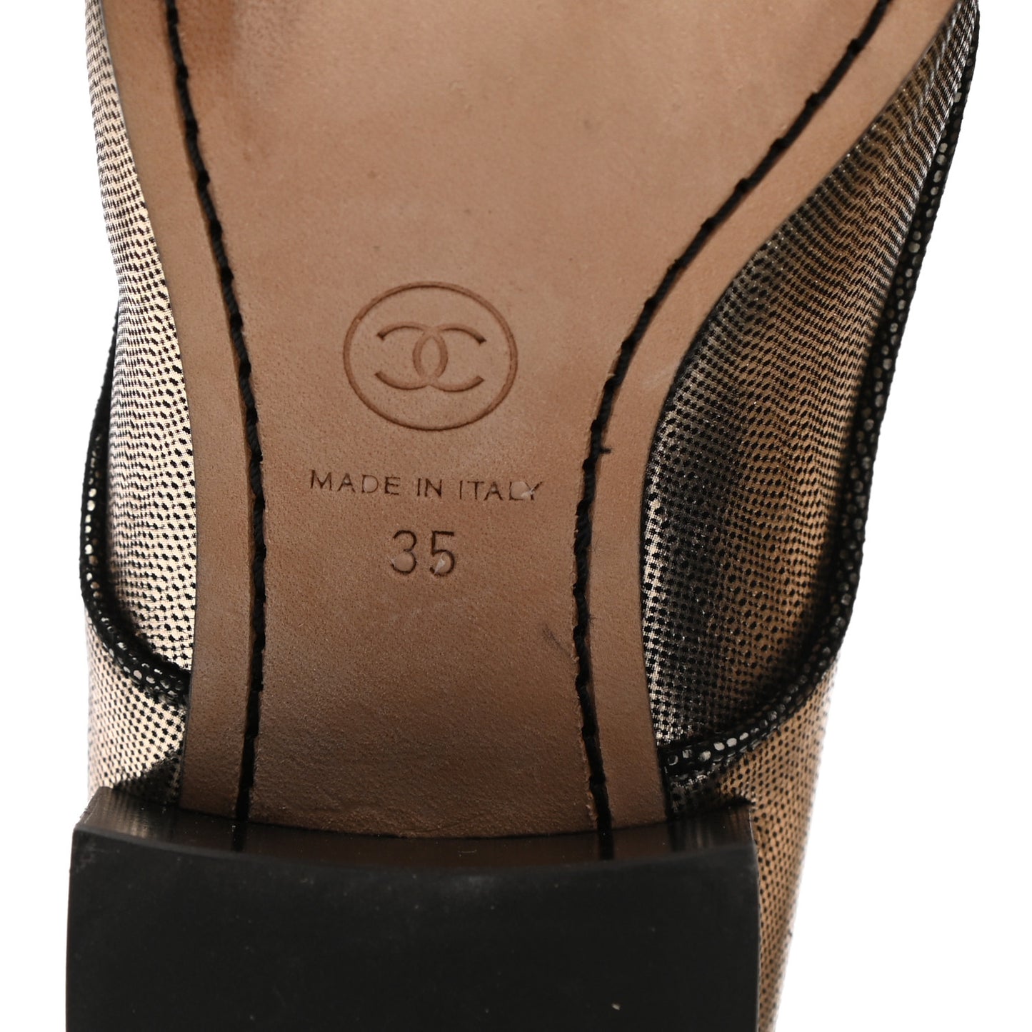 Laminated Calfskin CC Lace Up Short Boots 35 Gold Black