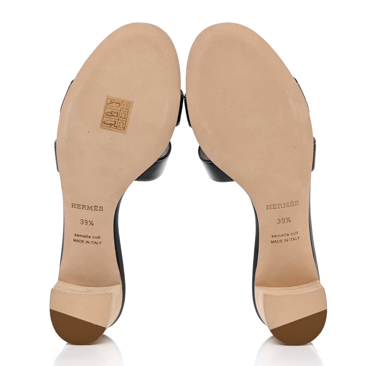 Hermes Calfskin Oasis Sandals 39.5 Black 5 of 9