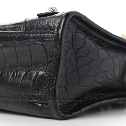 Balenciaga Calfskin Crocodile Embossed Giant 12 Gold Hardware Mini City Black 8 of 8