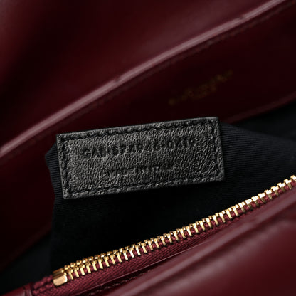 Saint Laurent Calfskin Y Quilted Monogram Medium Loulou Chain Satchel Rouge Legion 7 of 11