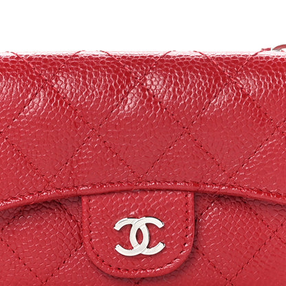 Chanel Caviar Quilted Coin Purse Red 9 of 10