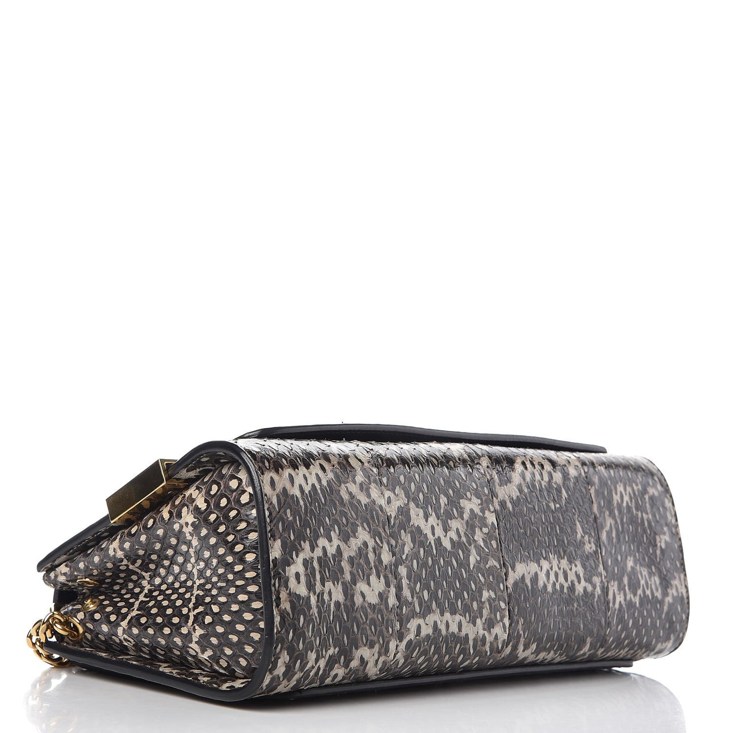 Python Medium Elle Chain Clutch Light Grey