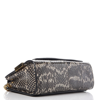 Chloe Python Medium Elle Chain Clutch Light Grey 4 of 7