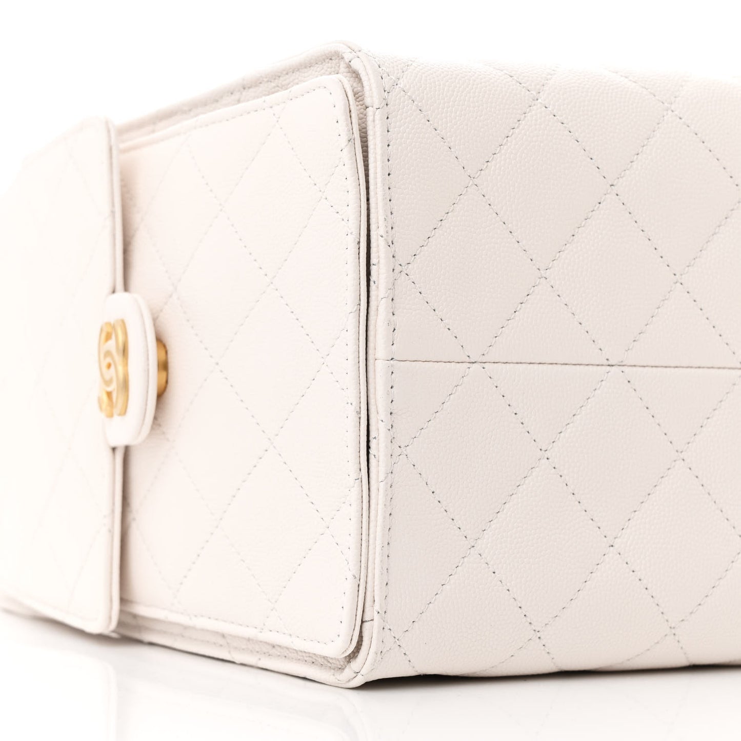 Caviar Quilted Medium Chanel 25 Handbag White