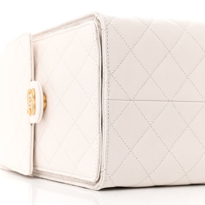 Chanel Caviar Quilted Medium Chanel 25 Handbag White 11 of 15