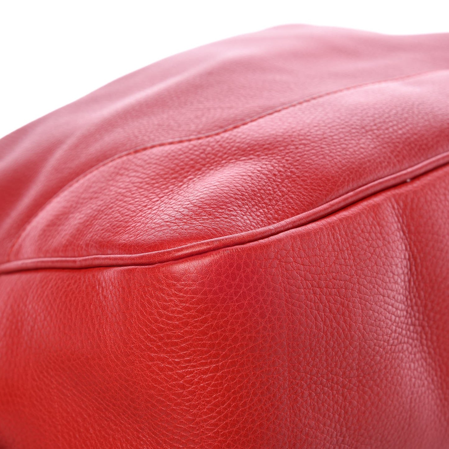 Pebbled Calfskin Medium Diana Bamboo Shoulder Bag Red