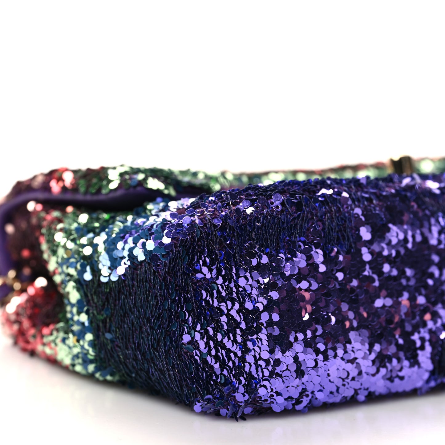 Gradient Sequin Mini Rectangular Flap Purple Multicolor