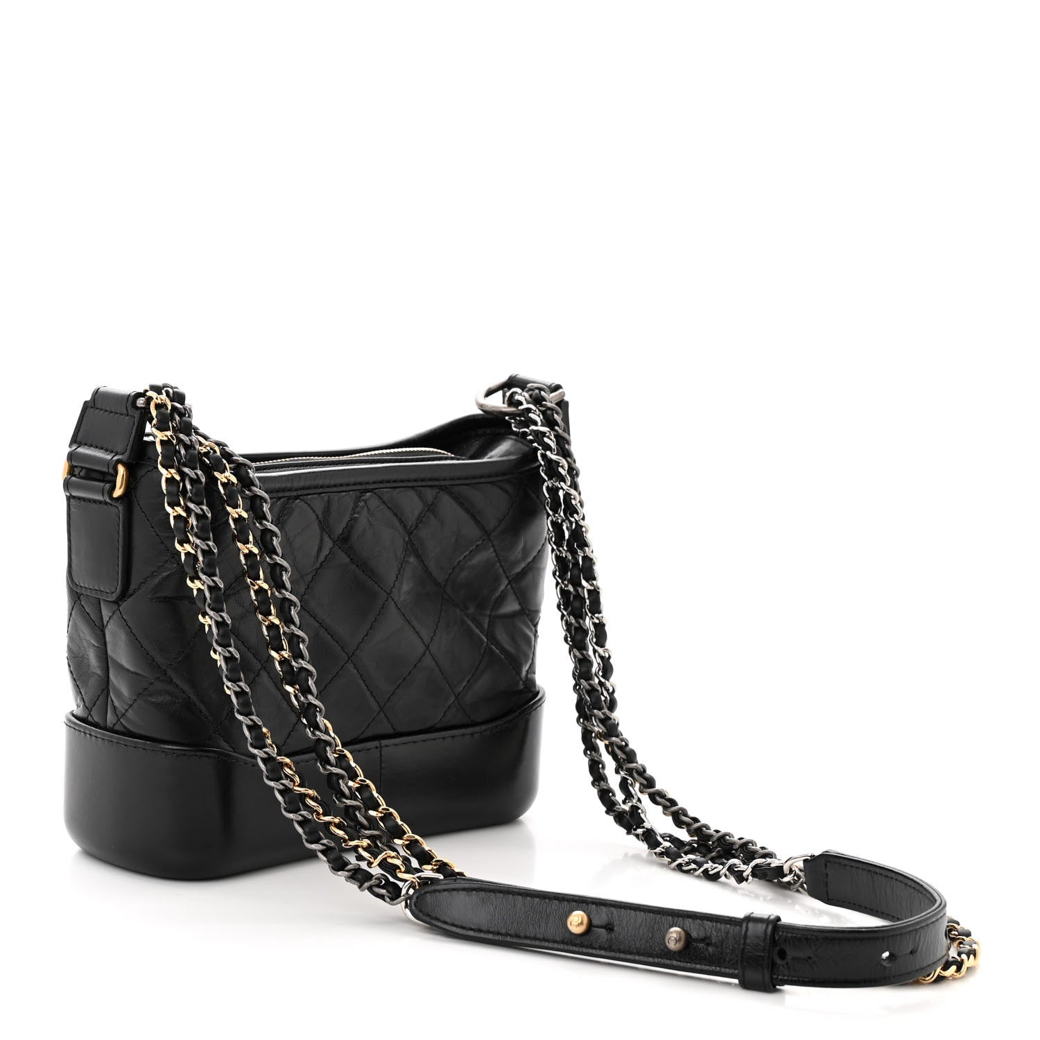 Chanel Aged Calfskin Quilted Small Gabrielle Hobo Black 3 of 10