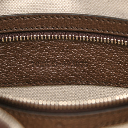 Gucci GG Supreme Monogram Textured Calfskin Web Large Attache Shoulder Bag Beige Ebony New Acero 7 of 9