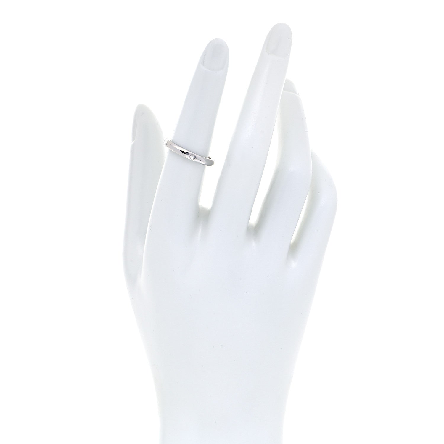 Tiffany Platinum Diamond Elsa Peretti Band Ring 53 6.5 2 of 5