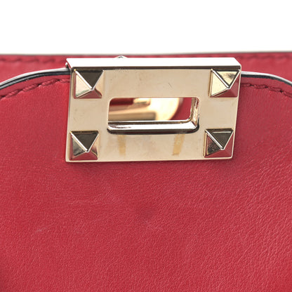 Valentino Garavani Vitello Rockstud Double Handle Tote Red 10 of 11