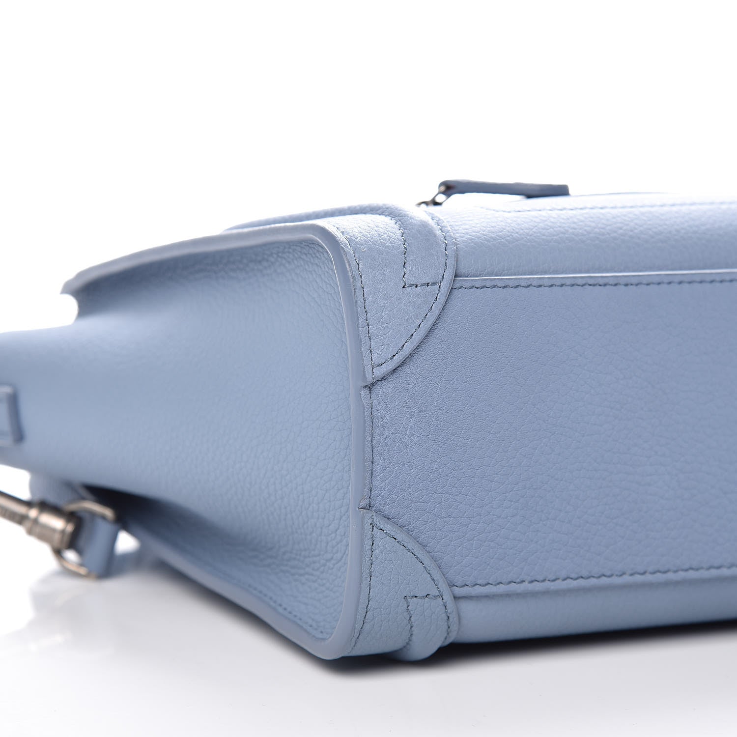 Celine Drummed Calfskin Nano Luggage Blue 5 of 9
