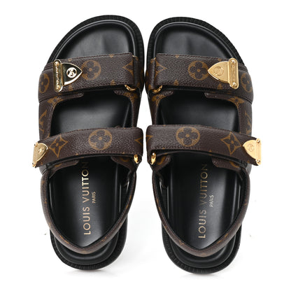 Louis Vuitton Monogram LV Sunset Comfort Flat Sandals 36 Cacao Brown 2 of 10