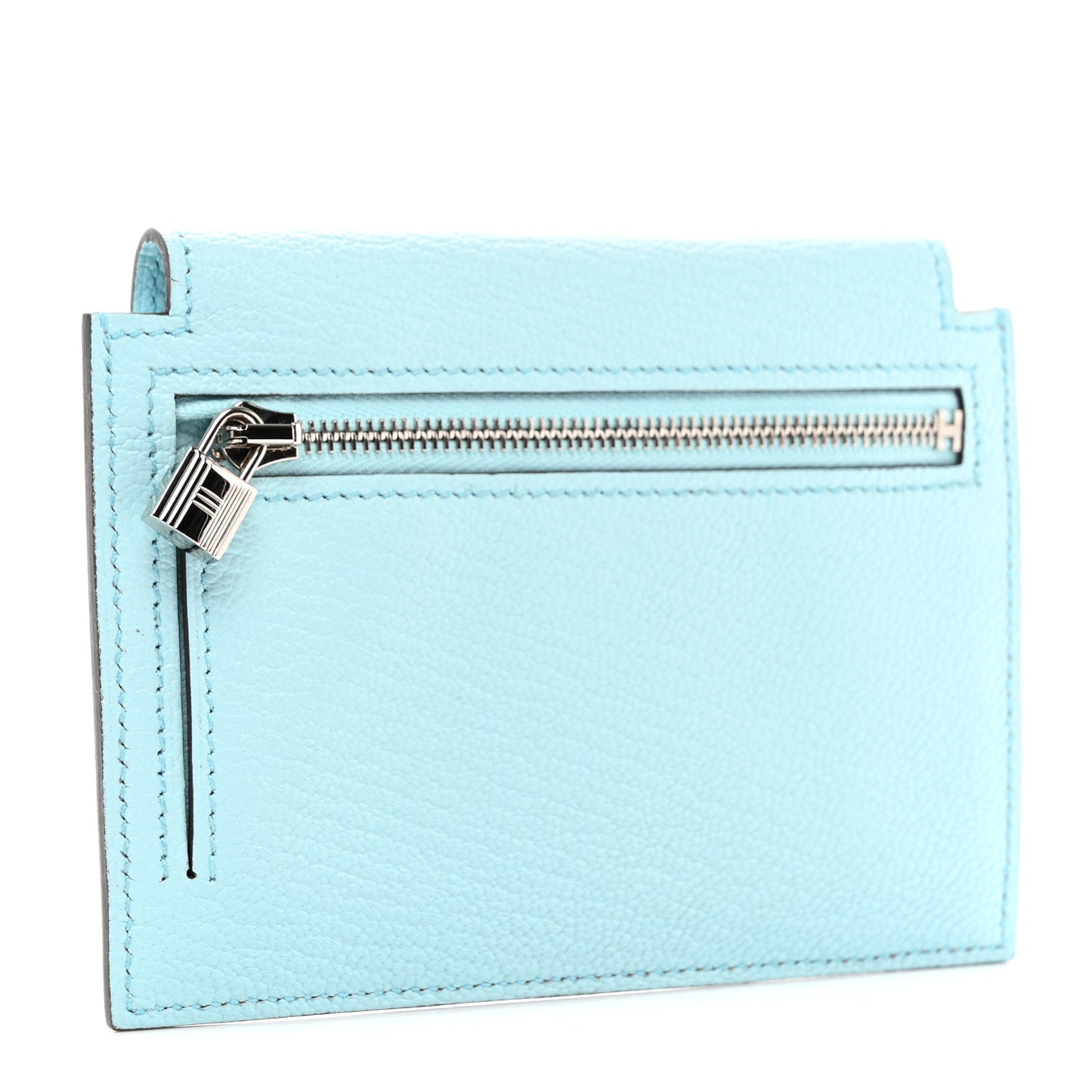 Chevre Mysore Kelly Pocket Compact Wallet Bleu Atoll