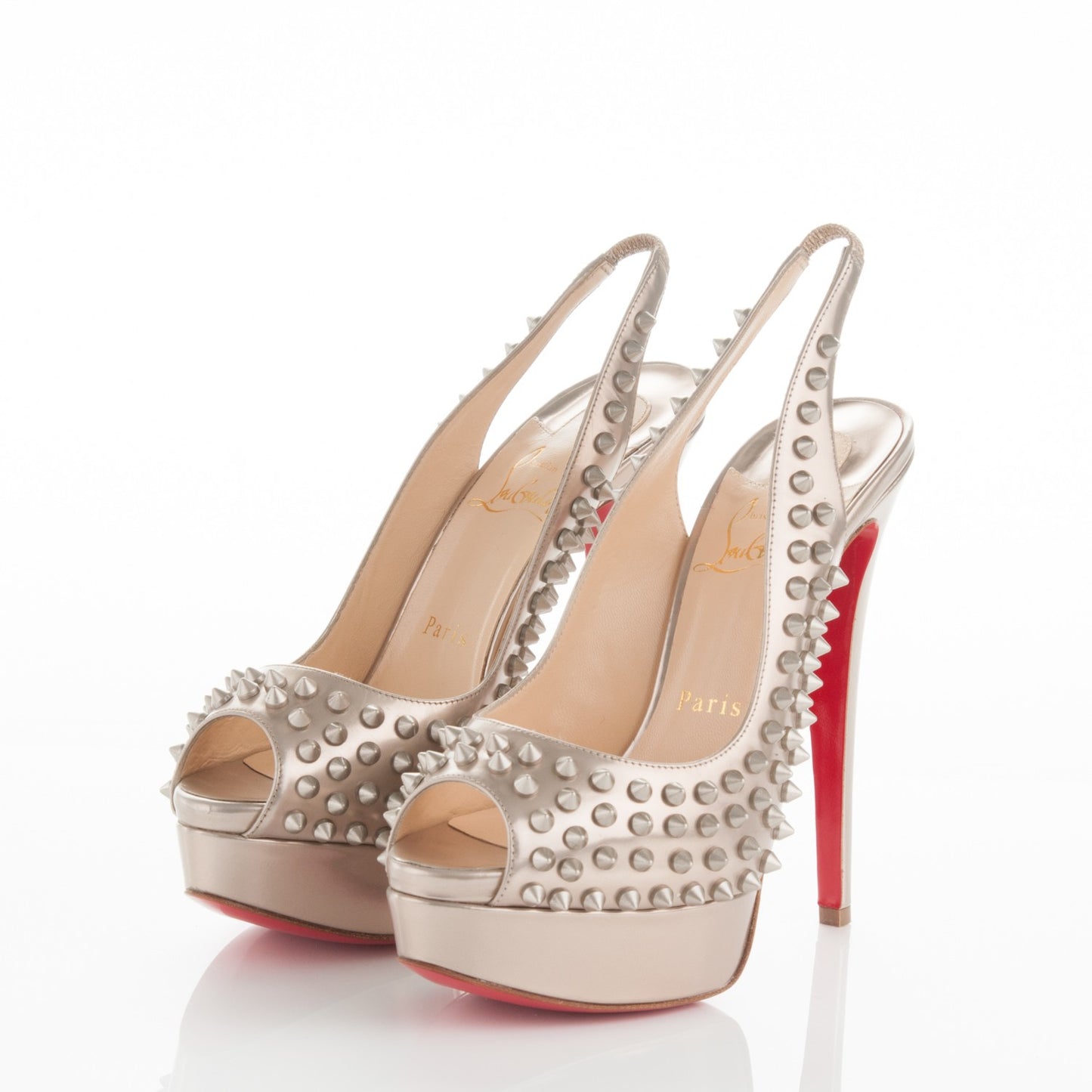 Specchio Lady Peep Sling Spikes 150 Pumps 37 Beige