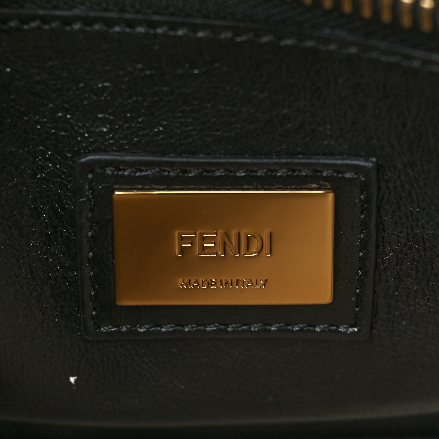 Fendi Agnello Old Shine Medium Peekaboo Iconic Satchel Black 6 of 10