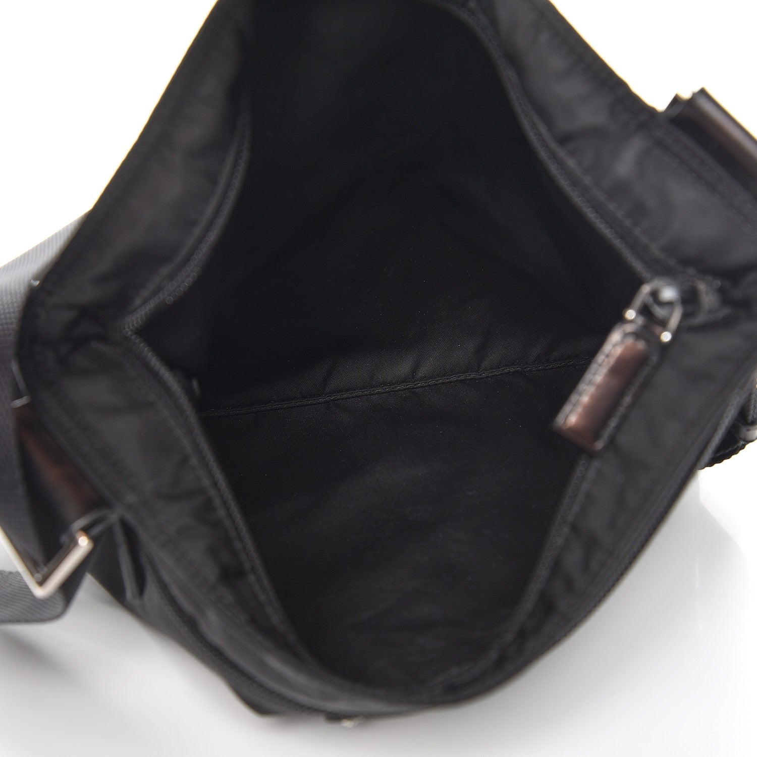 Prada Nylon Vela Flat Messenger Bag Black 5 of 8