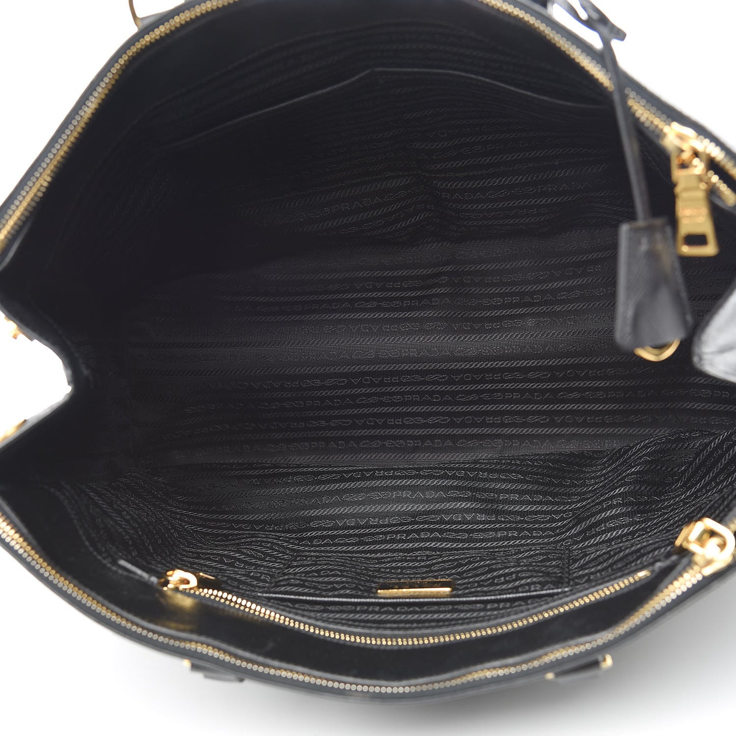Saffiano Lux Extra Large Galleria Double Zip Tote Black