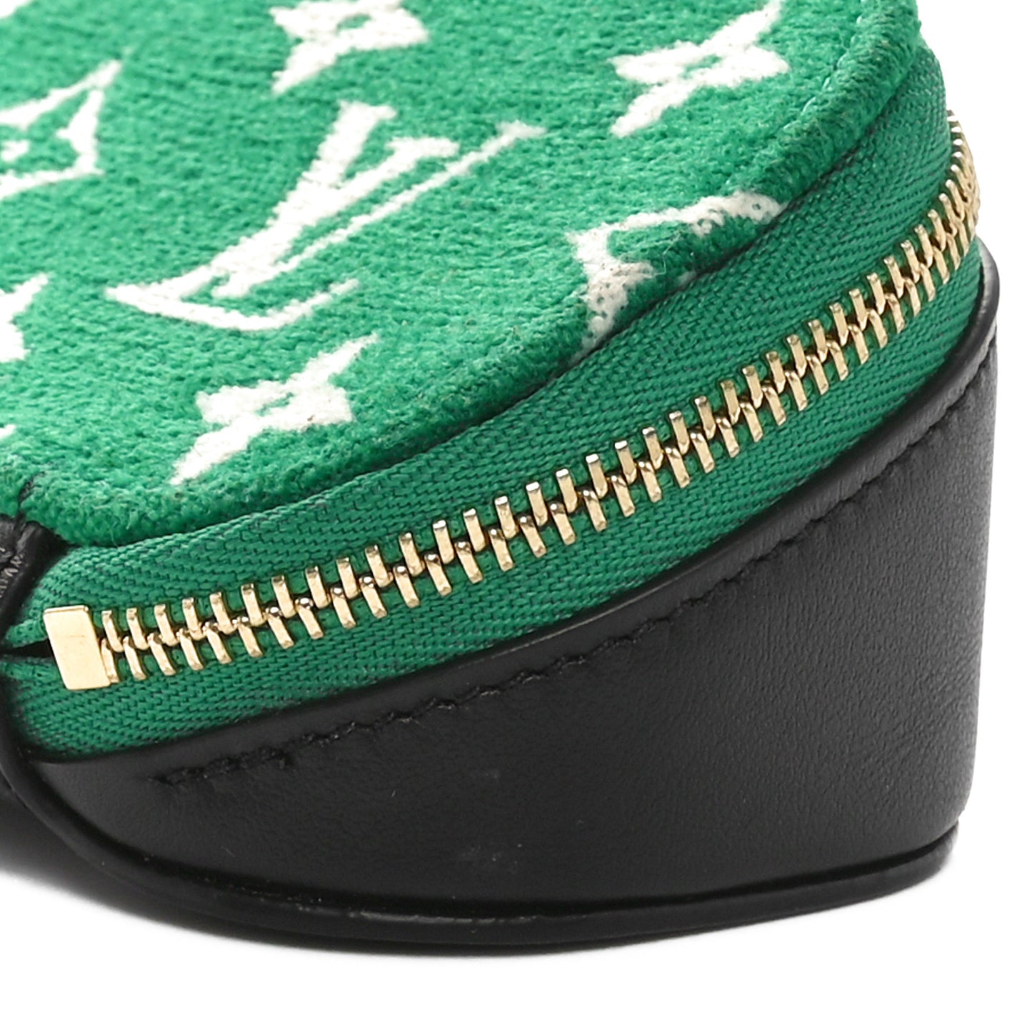 Jacquard Velvet Monogram LV Match Sunglasses Case GM Vert