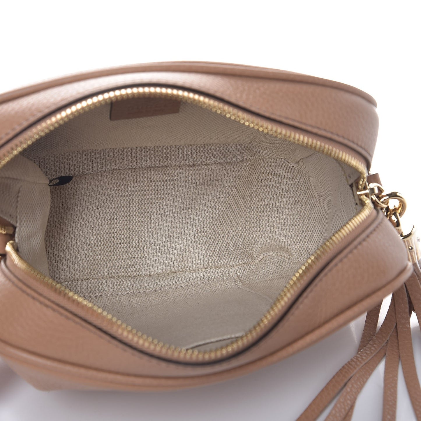 Pebbled Calfskin Small Soho Disco Bag Camelia