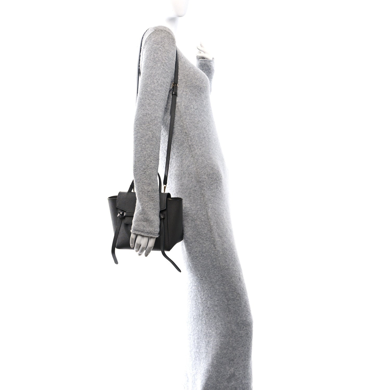 Celine Grained Calfskin Nano Belt Bag Grey 2 of 10