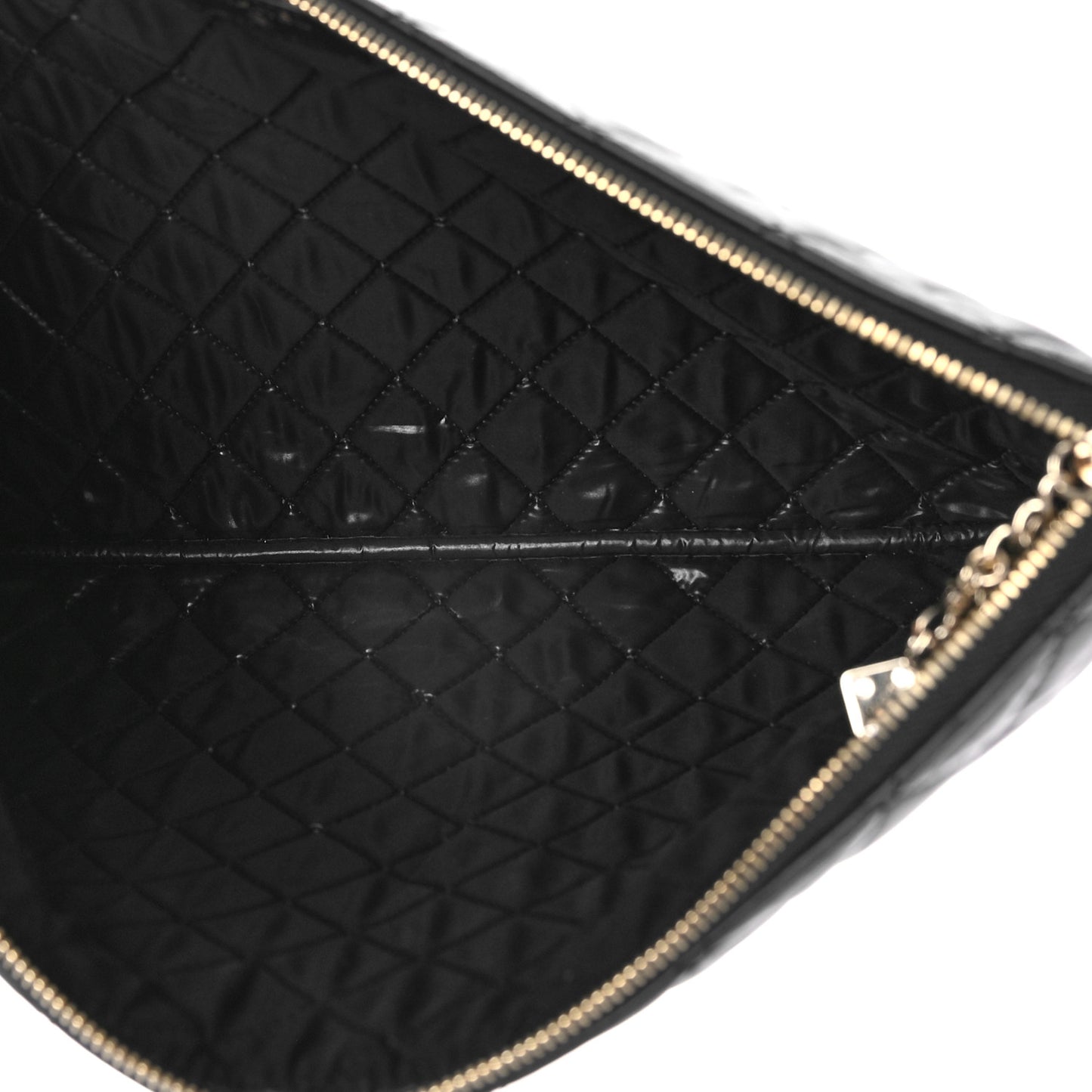 Lambskin Quilted Large Casino Beauty CC Cosmetic Case Black