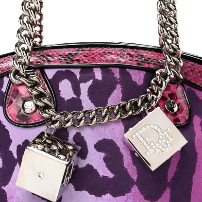 Christian Dior Snakeskin Leopard Gambler Dice Bowler Pink 8 of 13