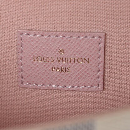 Louis Vuitton Damier Azur Pochette Felicie Chain Wallet Rose Ballerine 6 of 9