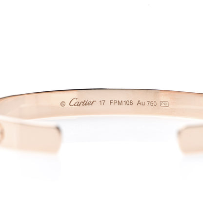 Cartier 18K Pink Gold LOVE Cuff Bracelet 17 4 of 5