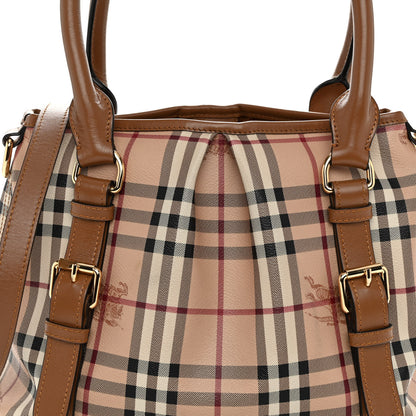 Burberry Haymarket Check Small Northfield Tote Mid Camel 9 of 11