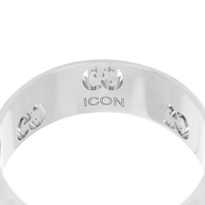 Gucci 18K White Gold 6mm Icon Band Ring 49 4.75 7 of 7