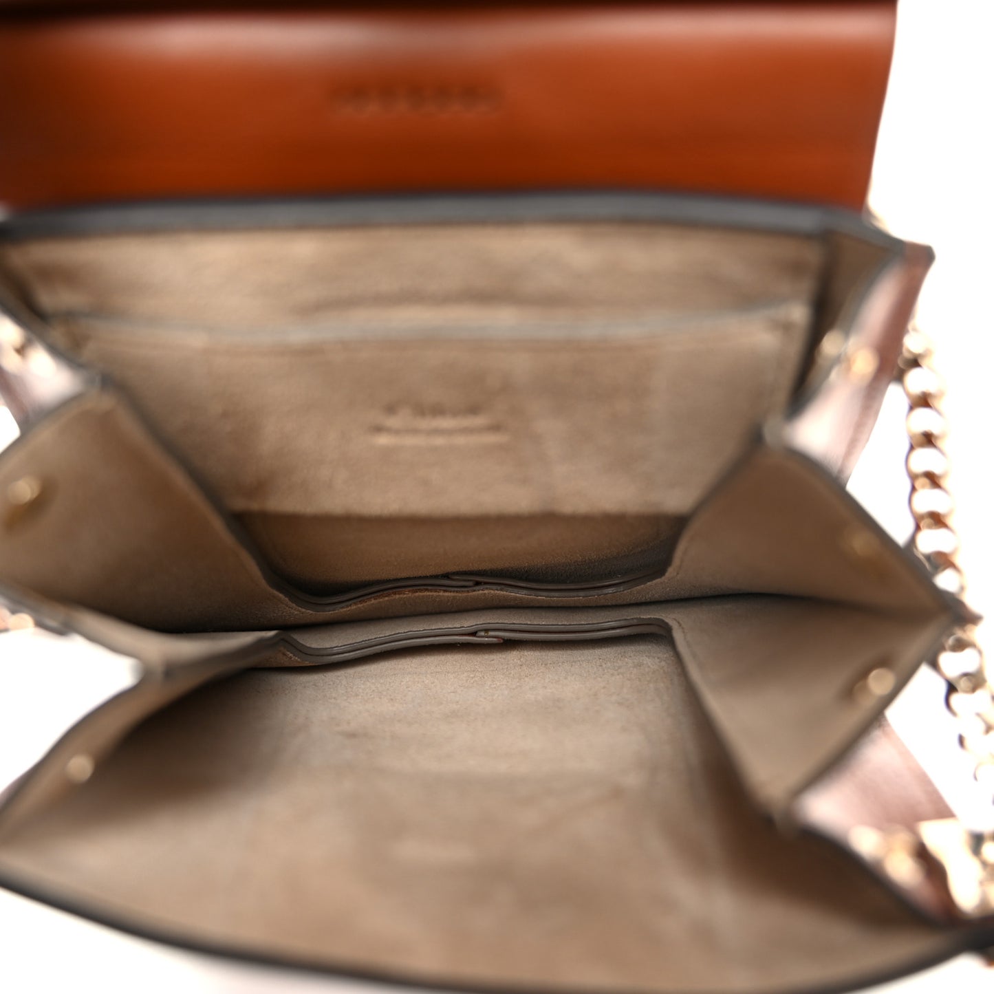 Suede Calfskin Mini Faye Bracelet Bag Tobacco