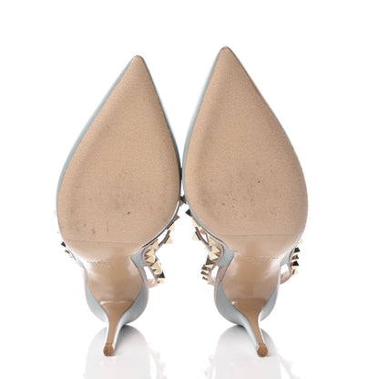 Valentino Garavani Calfskin Nappa Rockstud Ankle Strap 100mm Pumps 38 Nube Poudre 5 of 10