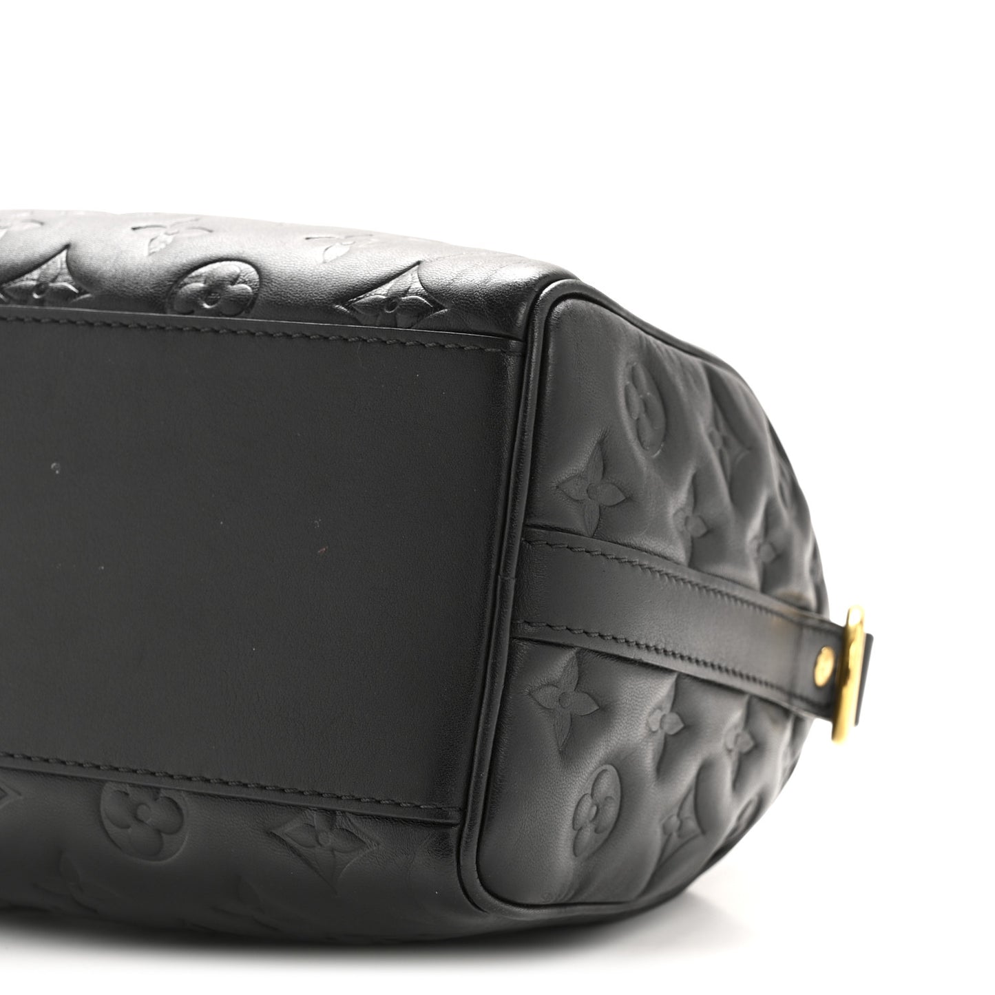 Lambskin Embossed Monogram Speedy 22 Bandouliere Black