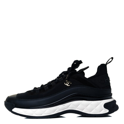 Chanel Velvet Calfskin Mixed Fibers CC Sneakers 41 Black 1 of 7