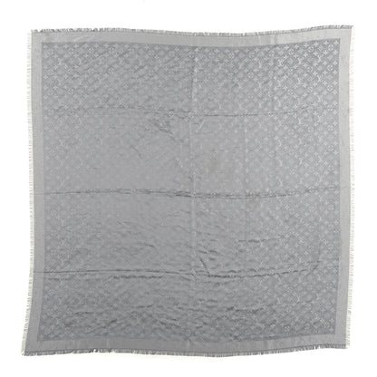 Louis Vuitton Silk Lurex Wool Monogram Shine Shawl Charcoal Grey 1 of 3