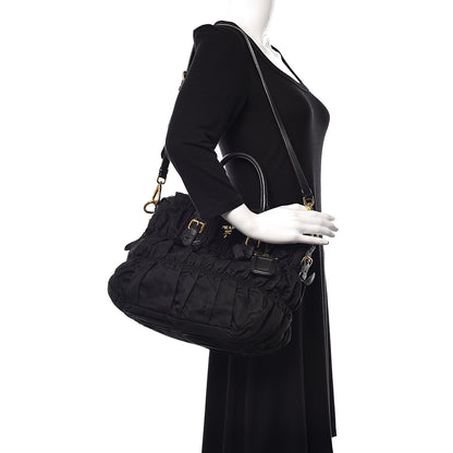 Prada Tessuto Nylon Gaufre Satchel Black 2 of 13