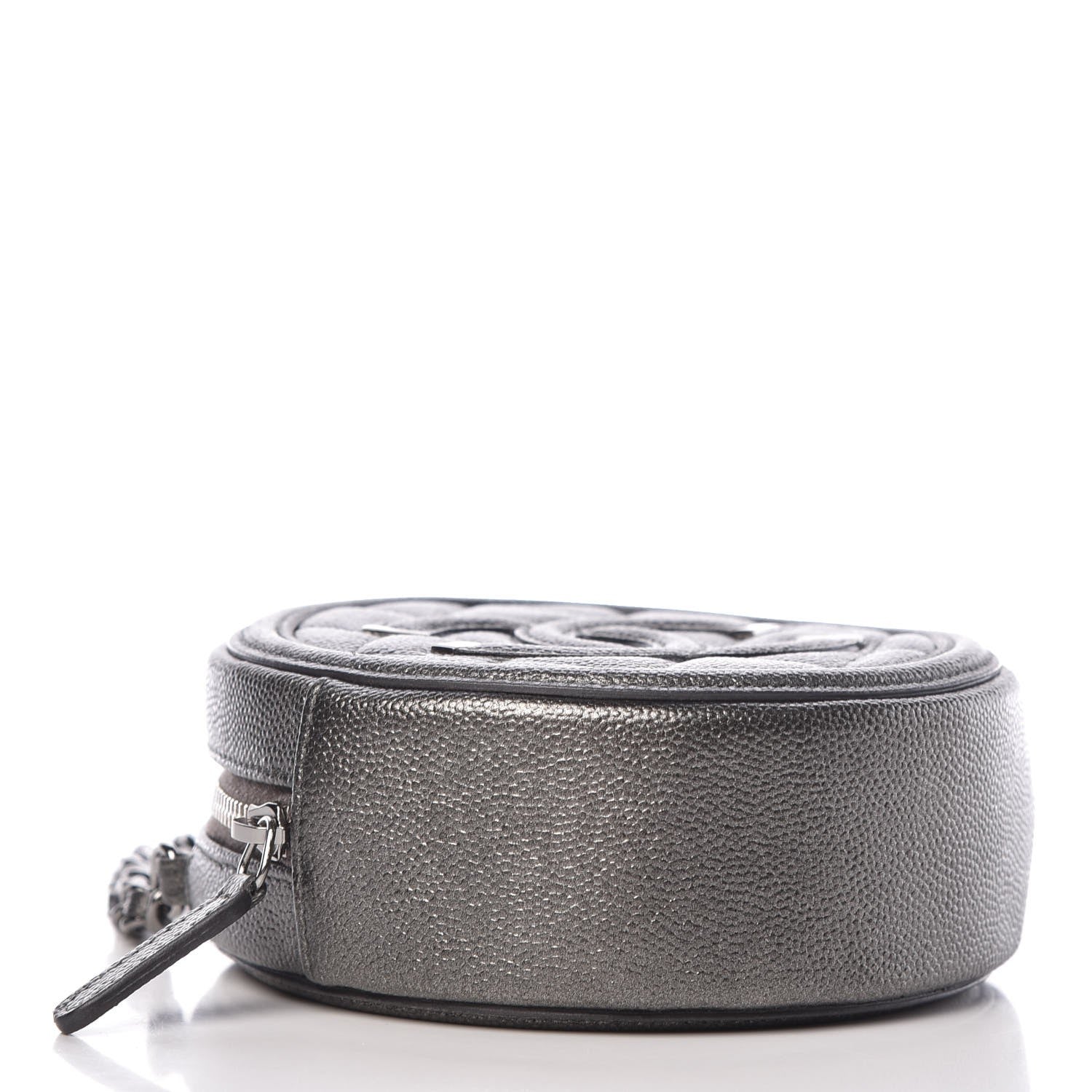 Chanel Metallic Caviar Quilted Round Filigree Crossbody Dark Silver 4 of 7