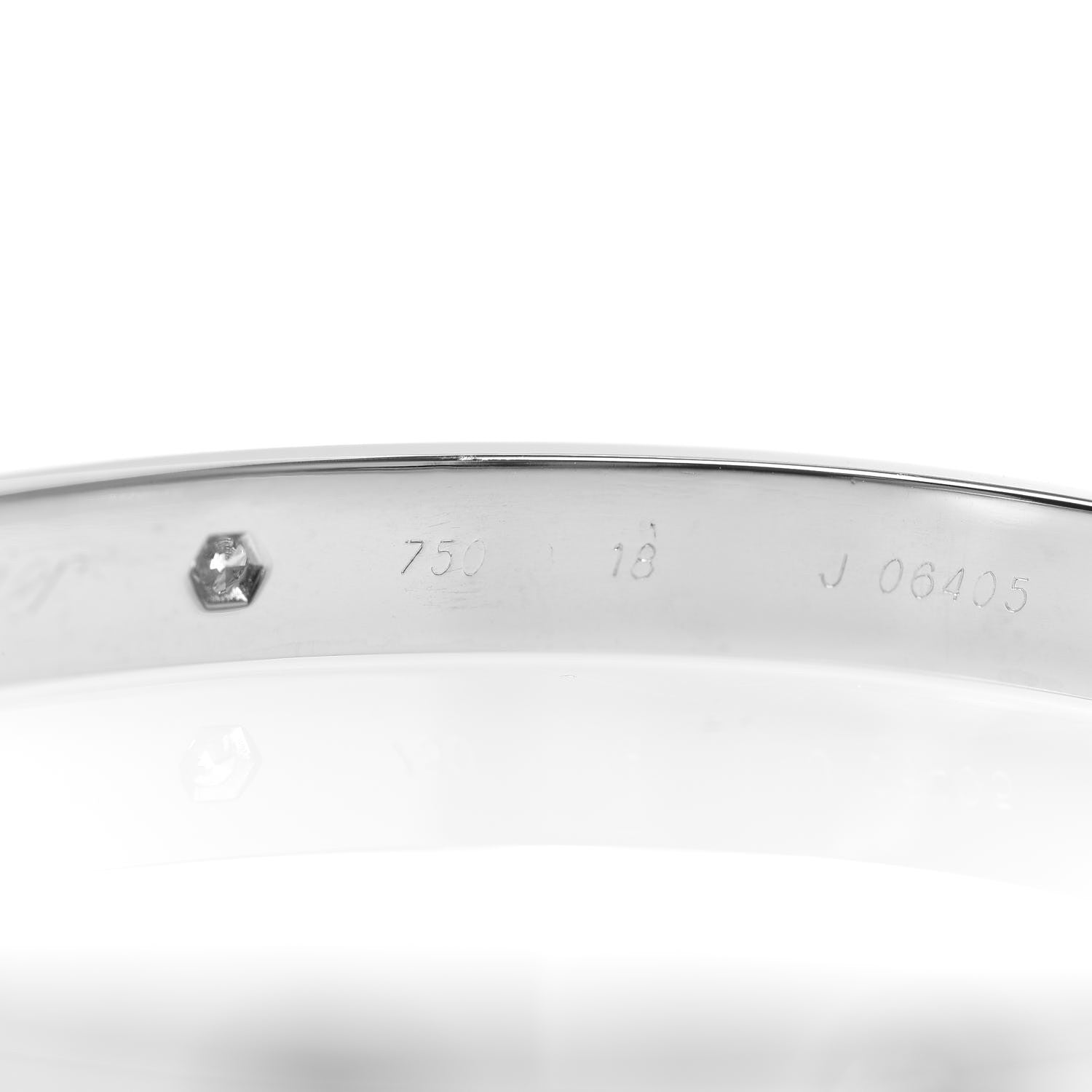 Cartier 18K White Gold 6 Diamond LOVE Bracelet 18 5 of 8