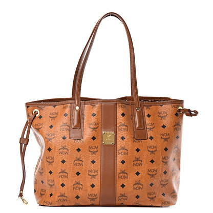 MCM Visetos Medium Liz Reversible Shopper Tote Cognac 1 of 15