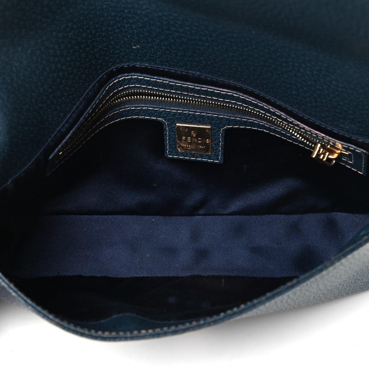 Fendi Boarskin Baguette Navy Blue 7 of 13