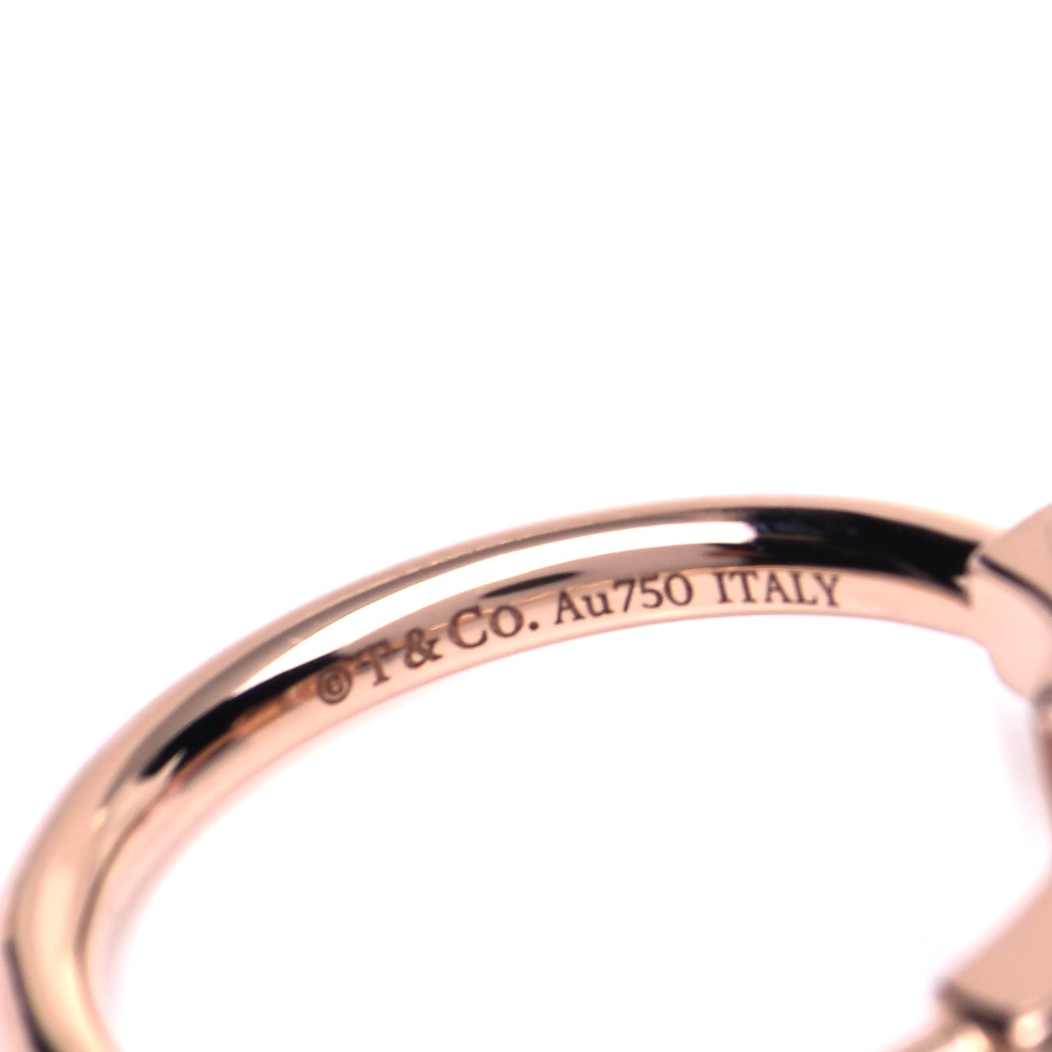 Tiffany 18K Rose Gold Mother of Pearl T Wire Ring 52 6 4 of 5