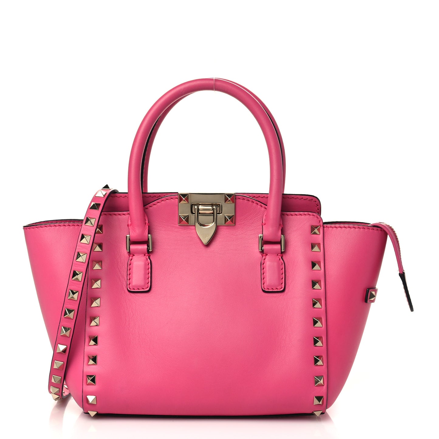Vitello Mini Rockstud Double Handle Tote Peony
